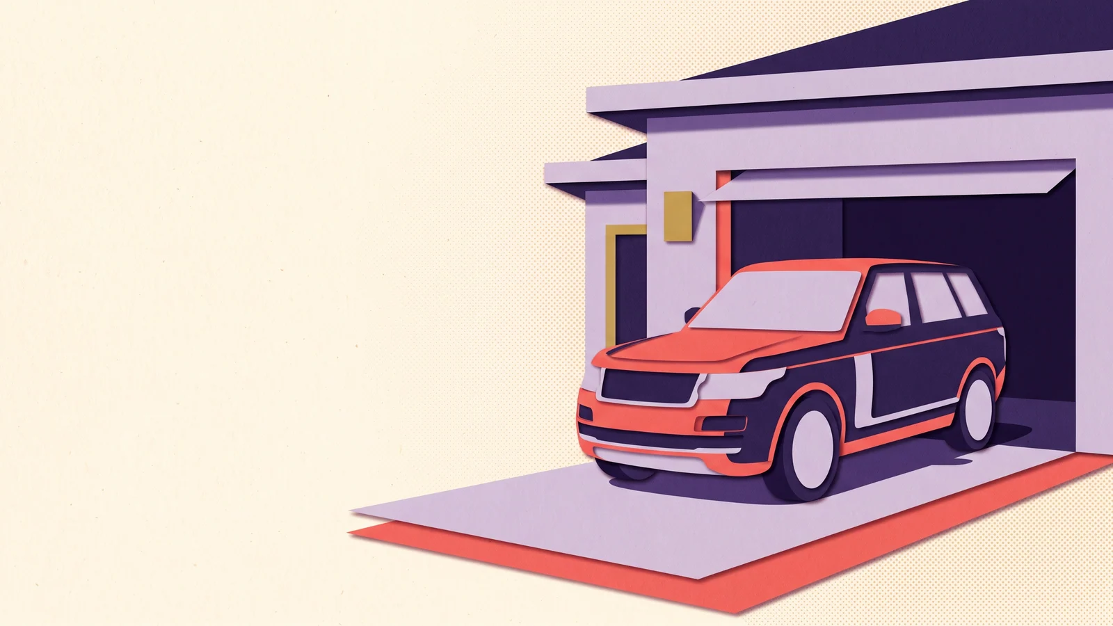 하늘색 계열의 오려 붙인 종이 그림에 SUV, 여행 가방, 좌석과 함께 항목별 월 검색량 40,500이 표시되어 있습니다.